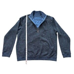 Tommy Bahamas Men's Half Zip Sweater Blue Size Medium Heavy
